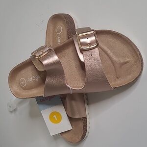 New with tags! Cat & Jack Girls 1 shimmery rose gold Drew summer sandals
